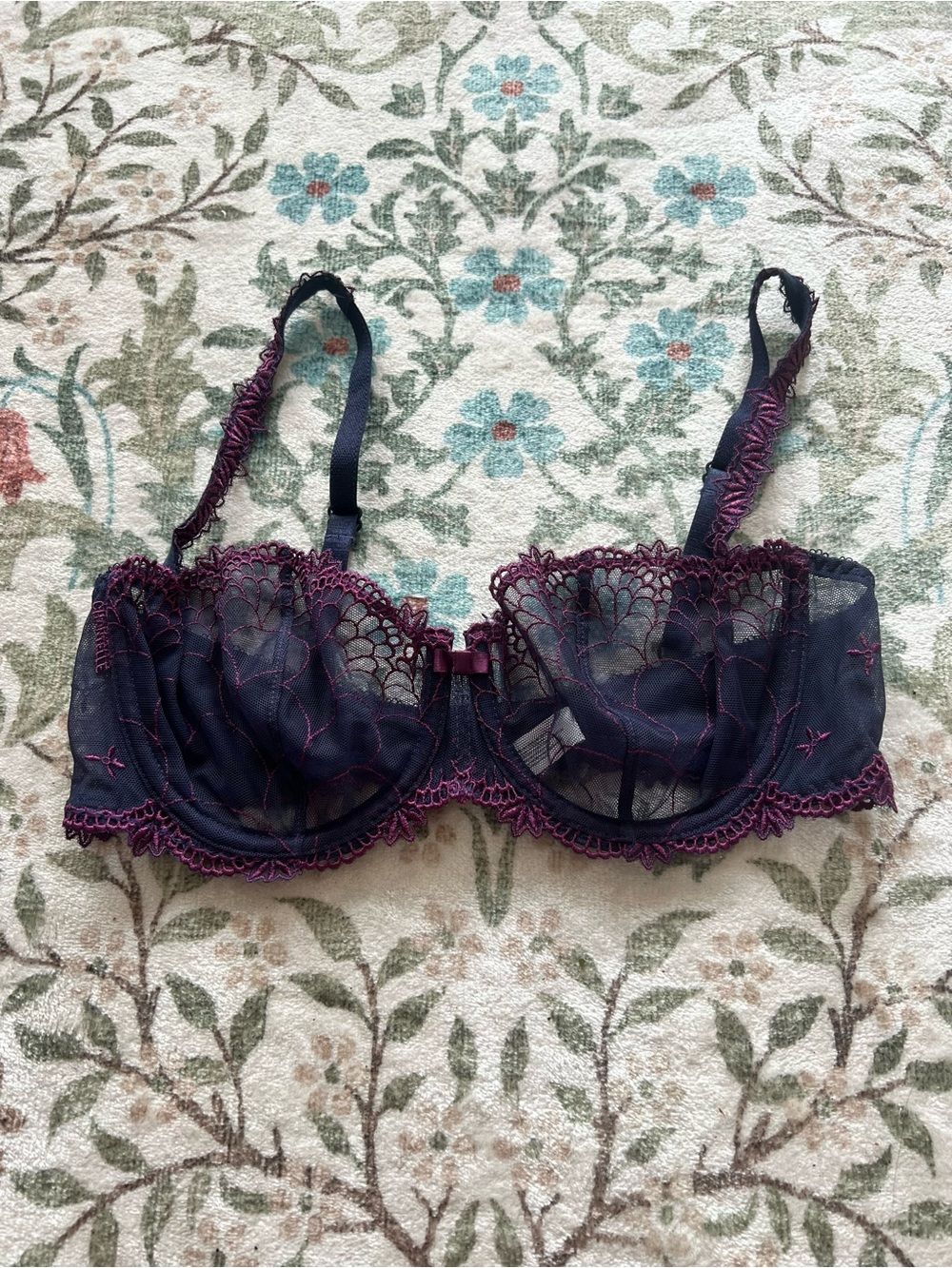 Chantelle Navy Blue Lace 34D